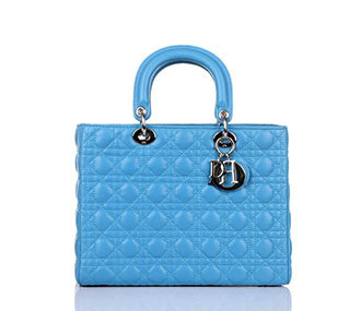 replica jumbo lady dior lambskin leather bag 6322 light blue with silver hardware